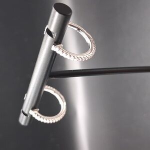 18k GP 925 Sterling Silver Hoop Earrings New